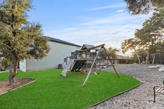 view of yard featuring a playground