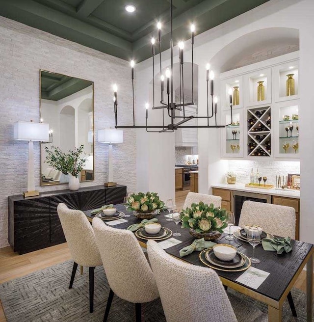 dining space featuring light hardwood / wood-style flooring