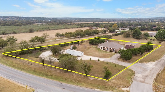 drone / aerial view featuring a rural view