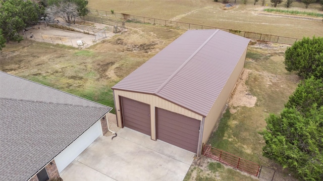 bird's eye view with a rural view