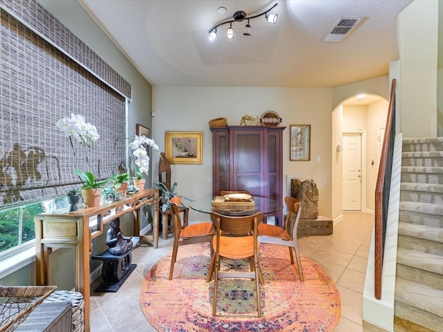 view of tiled dining space