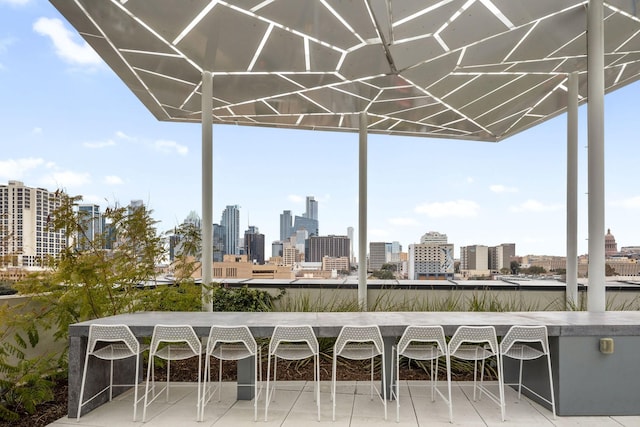 view of patio / terrace with exterior bar