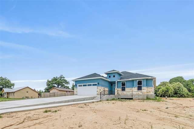 view of front of house with a garage