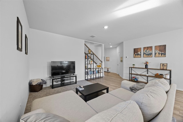 living room featuring hardwood / wood-style flooring