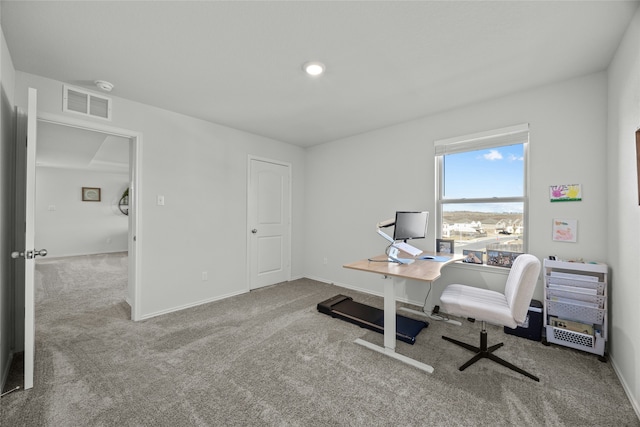 office area featuring carpet