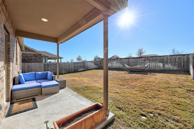 view of yard with a patio