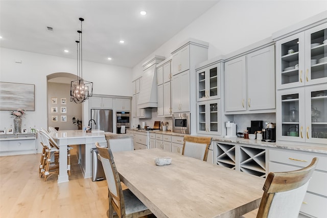 dining area featuring light hardwood / wood-style flooring