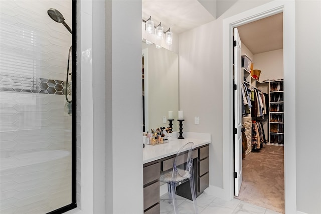 bathroom featuring walk in shower