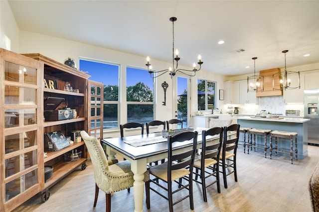 dining area featuring light hardwood / wood-style flooring