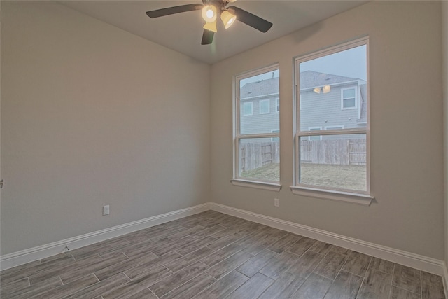 unfurnished room featuring ceiling fan