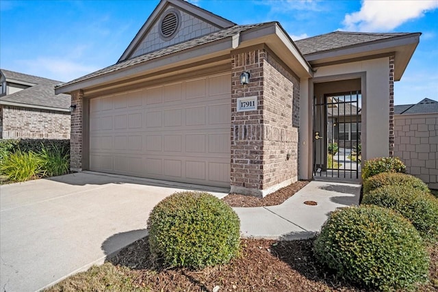 view of front of house with a garage