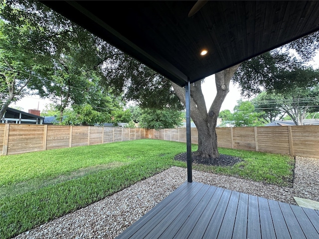 deck with a lawn