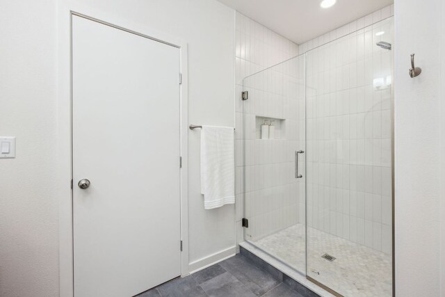 5807 Shoalwood Ave, Austin, TX 78756 - full bath featuring a shower stall and recessed lighting
