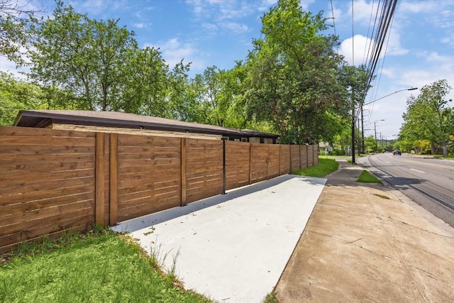 exterior space featuring fence