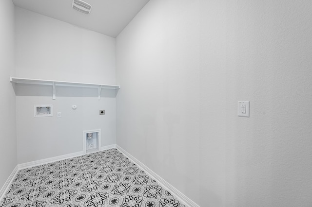 184 Milam Creek Dr, Kyle, TX 78640 - laundry room featuring gas dryer hookup, electric dryer hookup, baseboards, and hookup for a washing machine