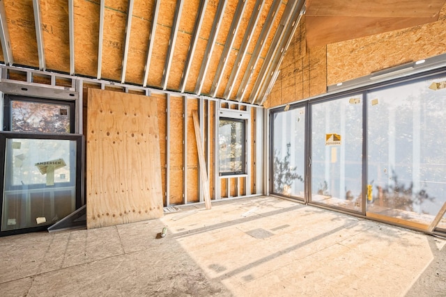 misc room featuring high vaulted ceiling