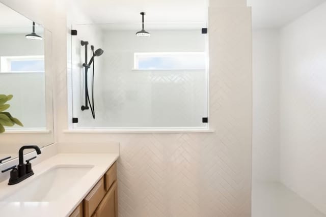 6204 Bower Well Rd, Austin, TX 78738 - full bathroom featuring vanity and a shower
