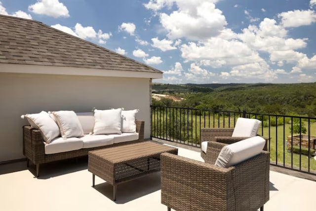 6204 Bower Well Rd, Austin, TX 78738 - view of patio / terrace featuring an outdoor living space and a balcony
