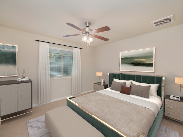 bedroom with ceiling fan