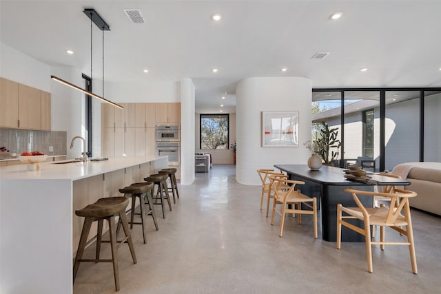 dining room with sink