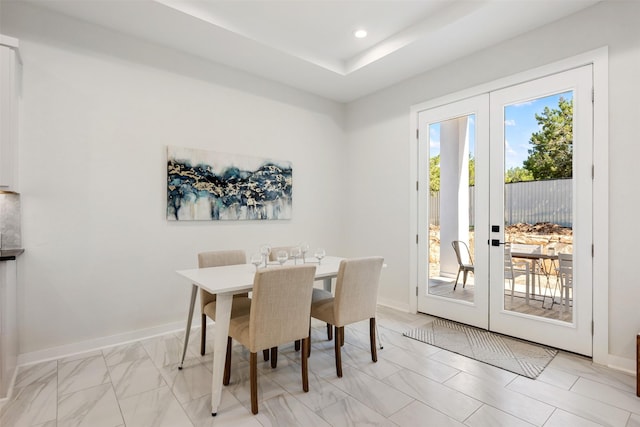 dining room featuring french doors