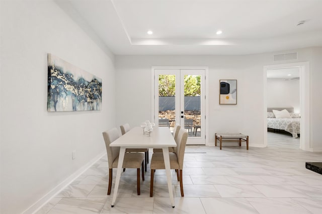 dining room featuring french doors