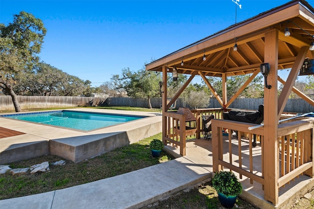 view of pool with a gazebo and a patio