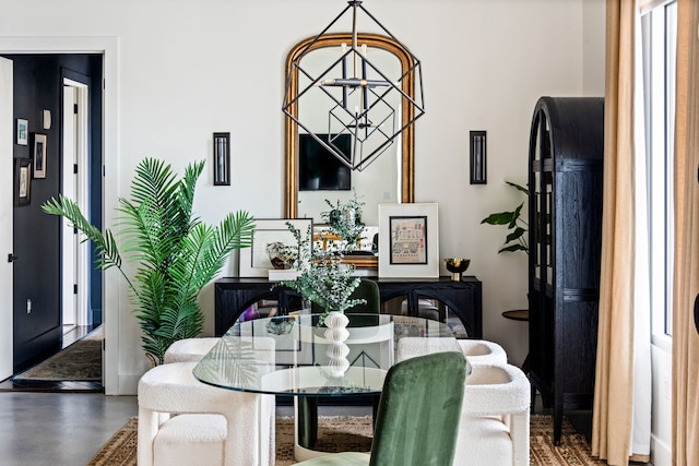 dining room featuring an inviting chandelier