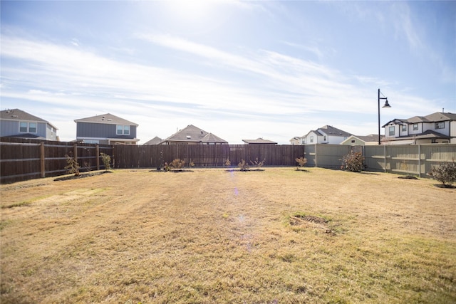 view of yard featuring a fenced backyard