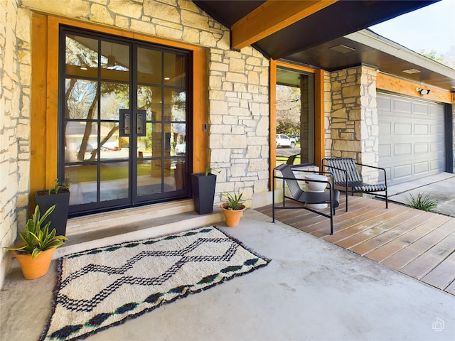 view of exterior entry with french doors