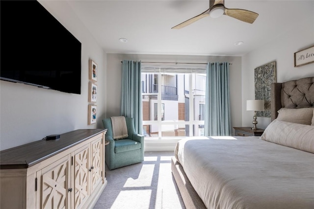 4007 Emory Peak Pass, Austin, TX 78731 - bedroom with light colored carpet and a ceiling fan