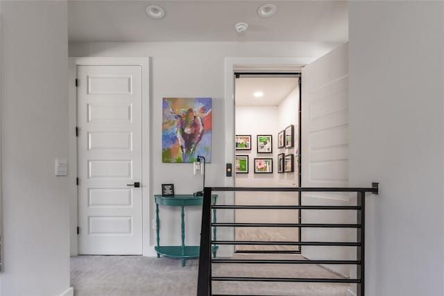 4007 Emory Peak Pass, Austin, TX 78731 - stairs featuring carpet, recessed lighting, and baseboards