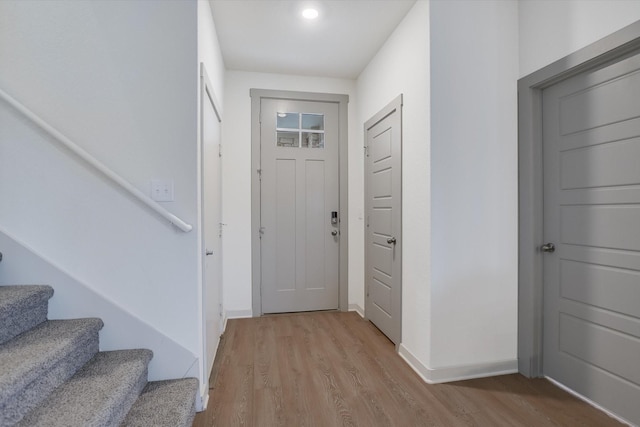 foyer featuring light hardwood / wood-style floors