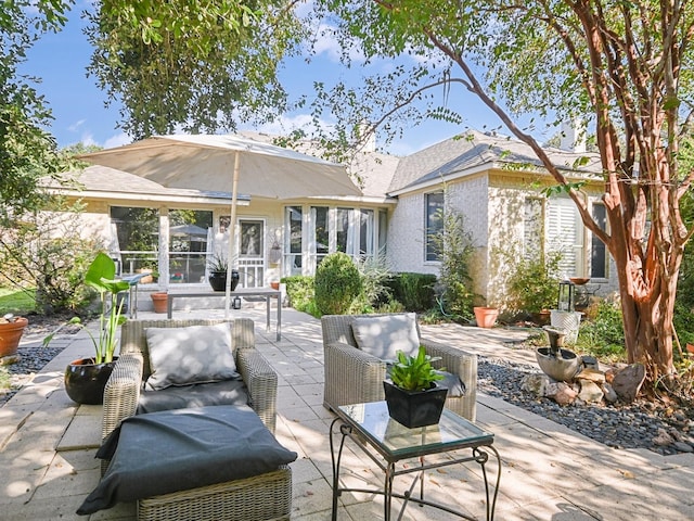 view of patio / terrace featuring an outdoor living space