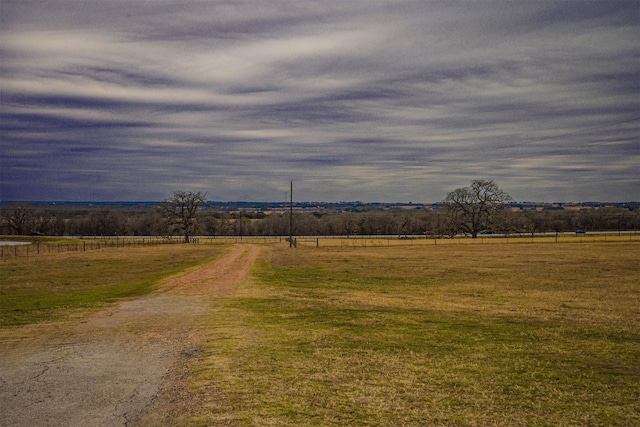 view of street featuring a rural view