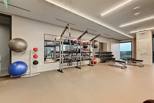 view of workout area