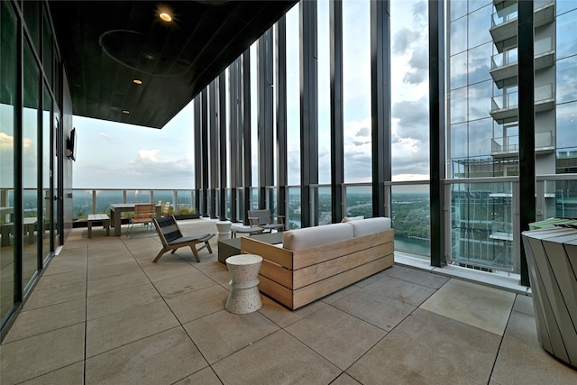 balcony with an outdoor hangout area