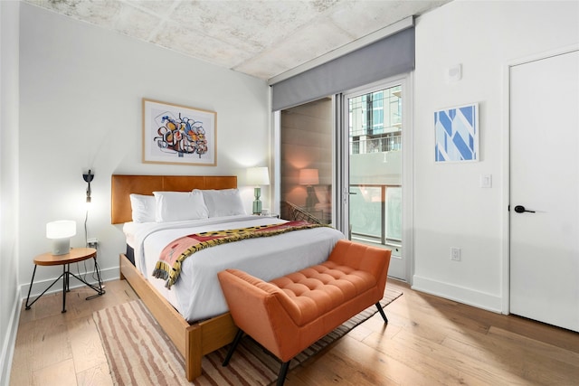 bedroom featuring light hardwood / wood-style floors