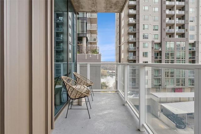 balcony with a water view