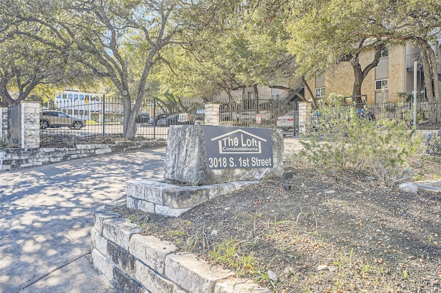 view of community sign