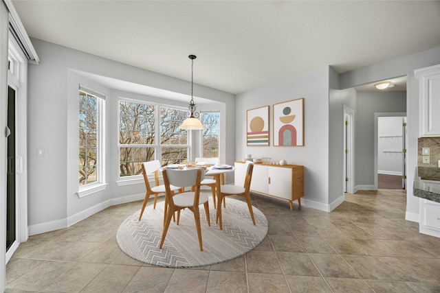 tiled dining area featuring a wealth of natural light