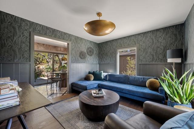 living room featuring hardwood / wood-style floors