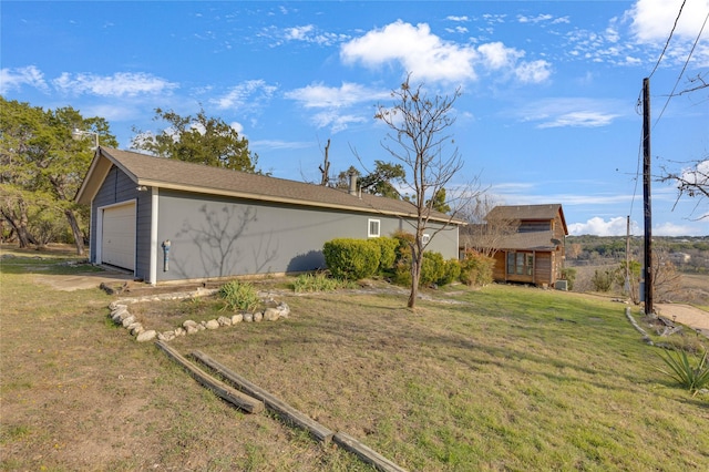 exterior space with a garage