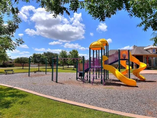 view of community jungle gym