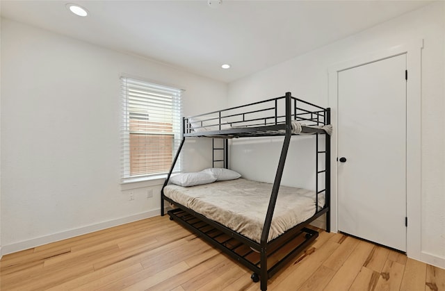 bedroom featuring light hardwood / wood-style flooring