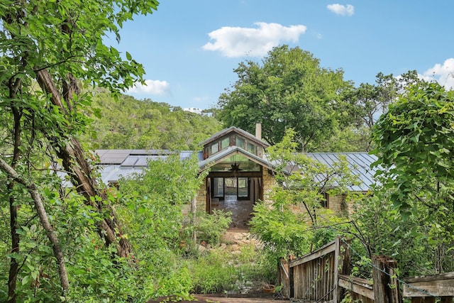 exterior space featuring solar panels