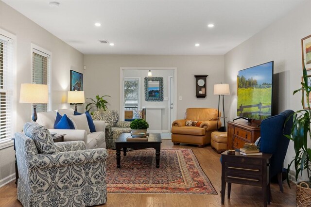 living room featuring hardwood / wood-style flooring