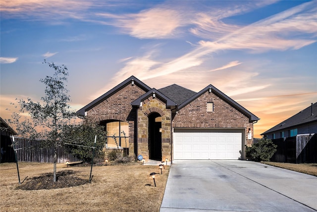 view of front of house featuring a garage