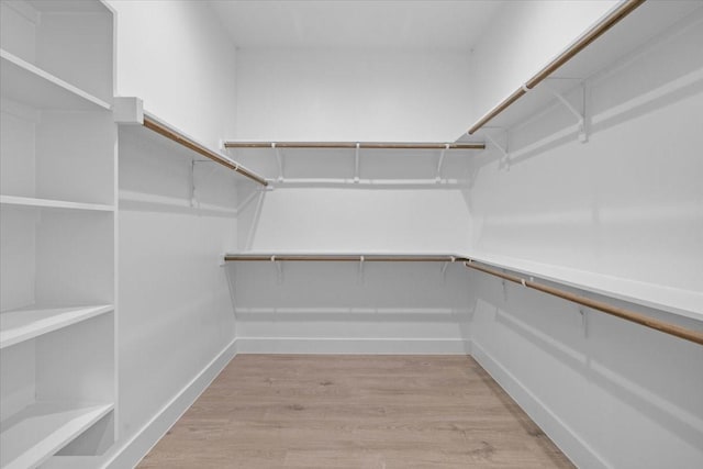 spacious closet with light hardwood / wood-style floors