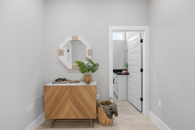 foyer entrance featuring light hardwood / wood-style floors